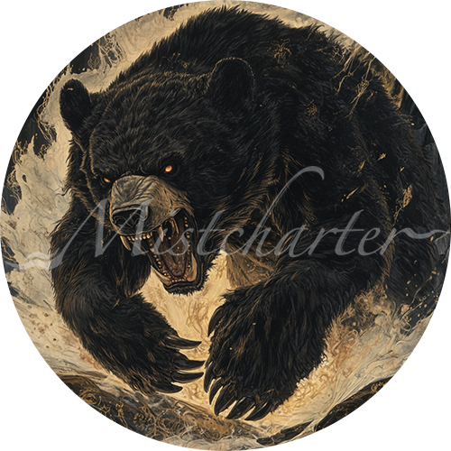 Black Bear game token for DND