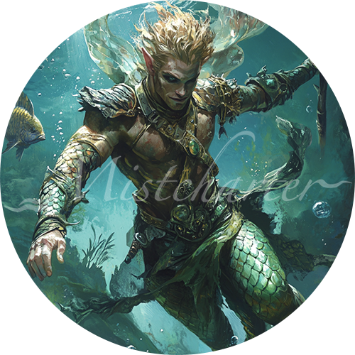 Merfolk game token for DND