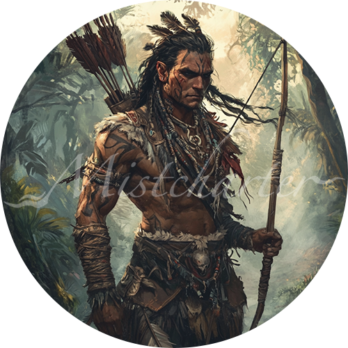 Tribal Warrior game token for DND