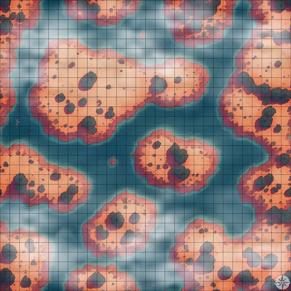 desert islands battle map with Mist