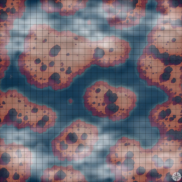 desert islands battle map Night time with Mist
