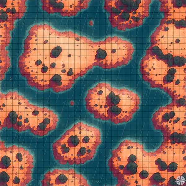 desert islands battle map with Rain