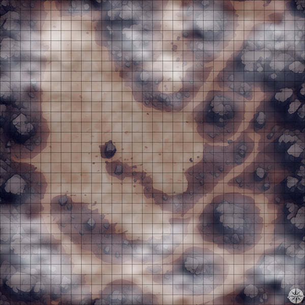 desert plateau with rocks battle map Night time with Mist