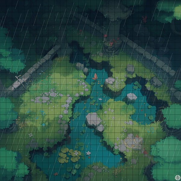 Pan_s Swamp Battlemap Night Rain