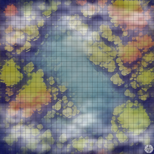 rocky coral arena D&D map with Night Mist