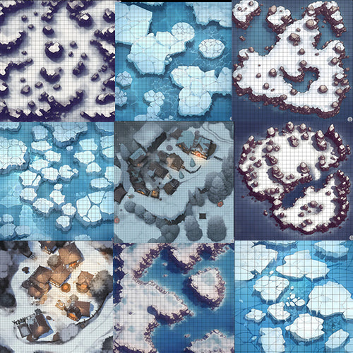 Snow & Ice Battle Map Pack (12)