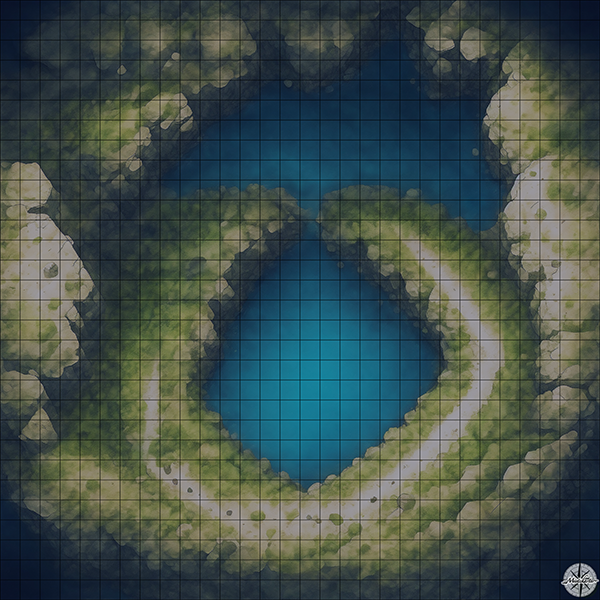 teardrop caves D&D map with Night