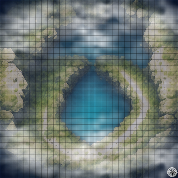 teardrop caves D&D map with Night Mist