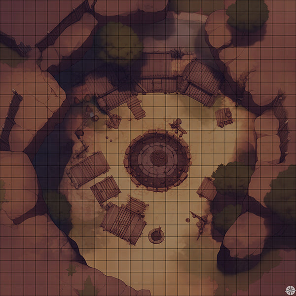 Abandoned Village Ruins Battlemap Night