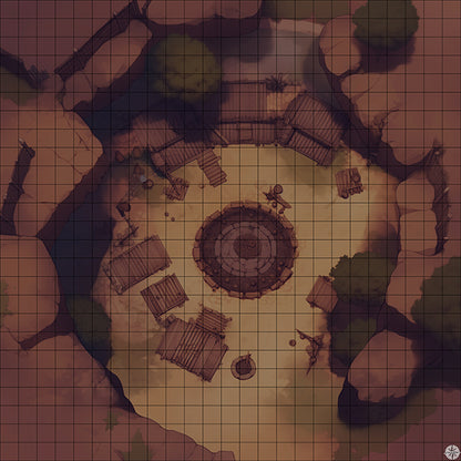 Abandoned Village Ruins Battlemap Night