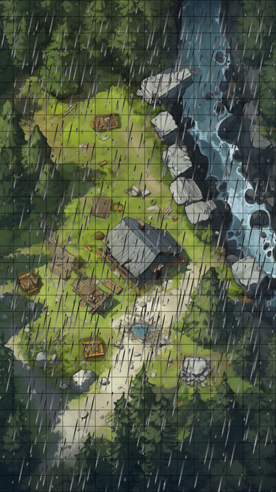 BladeGrass Basin Rainy D&D Map