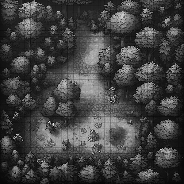 BlankandWhite Woods - Monochrome D&D Map by 16Bit DerNDer