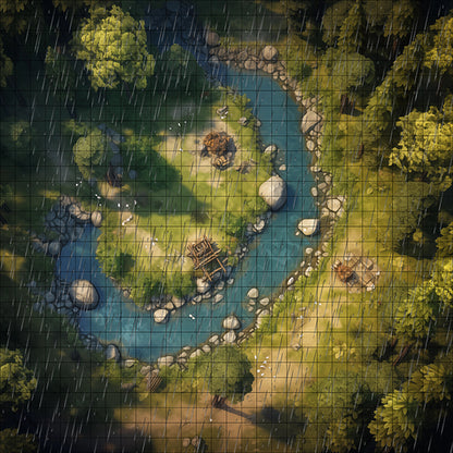 BoggleBrush Thicket Rainy TTRPG Map