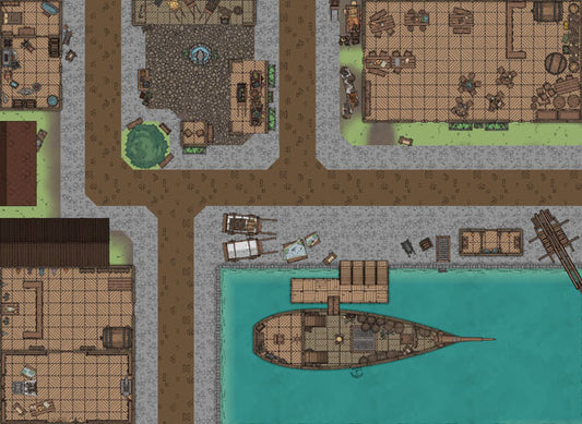 City Harbor Dungondraft Map by Captain Cartograph