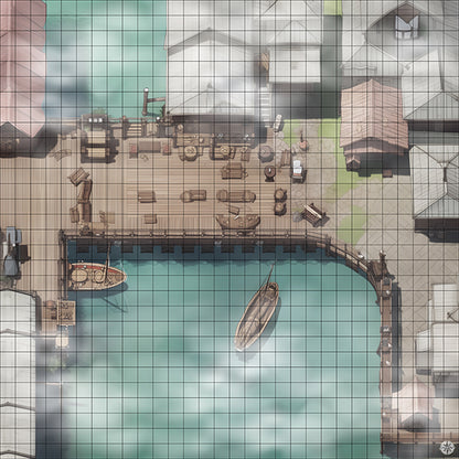 Coastal Trade Harbor Battlemap Mist