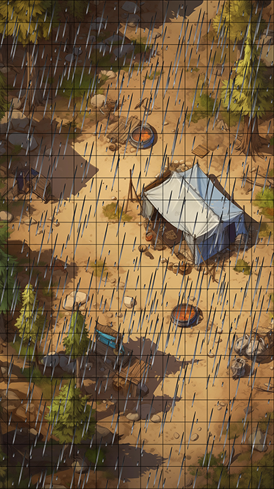 Cragclaw Hideout Rainy D&D Map