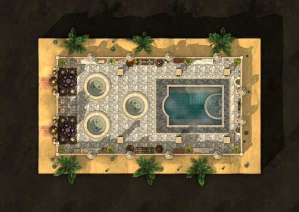 Desert Bathhouse D&D Map by Grim Mavin