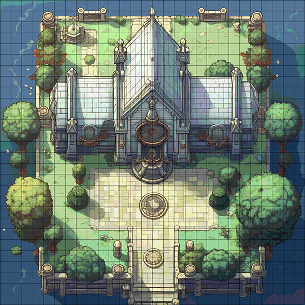 DivineDot Cathedral dnd map by 16bit dernder