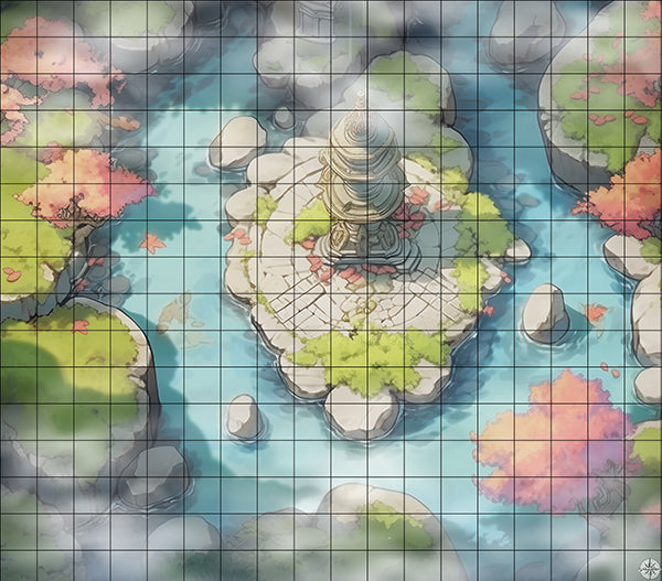 Forrest Ritual Map Forest Shrine Battlemap - TTRPG Map For D&D and Roll20 – Mistcharter Maps