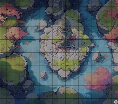 Forest Shrine Battlemap Night