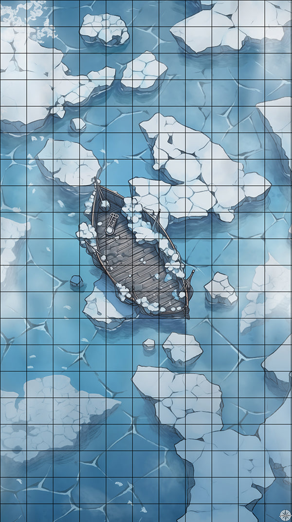 Frostbound Wreck Battlemap Mist