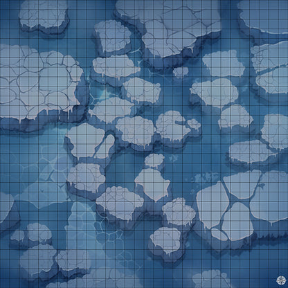 Frostpeak Glacier Lake Battlemap Night