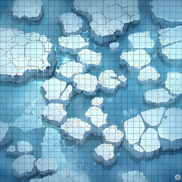 Frostpeak Glacier Lake Battlemap Rain