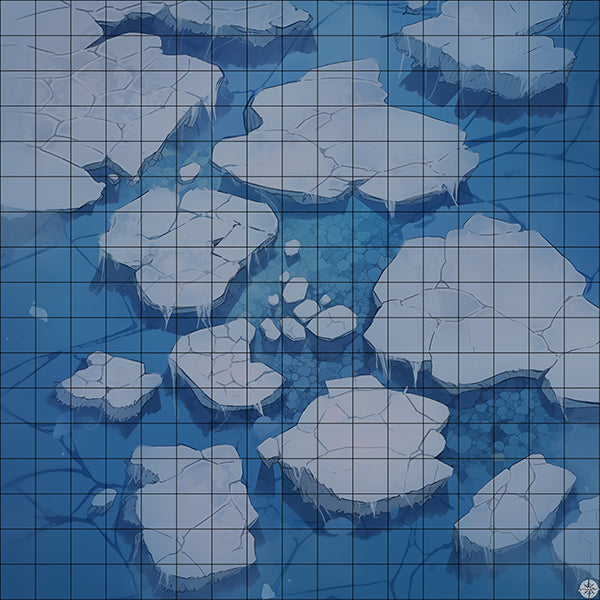 Glacial Summit Expanse Battlemap Night