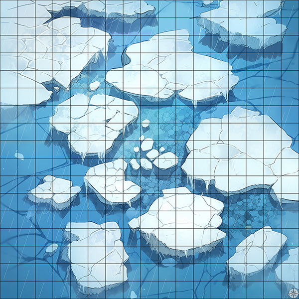 Glacial Summit Expanse Battlemap Rain