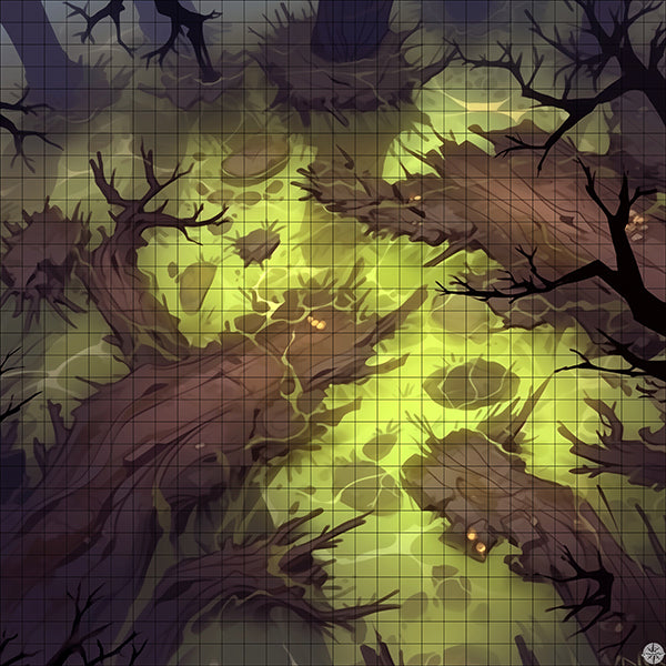 Gloomroot Basin Battlemap - TTRPG Map For D&D and Roll20 – Mistcharter Maps