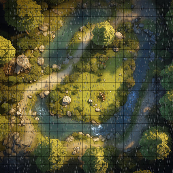 GobbleRoot Woods Rainy TTRPG Map