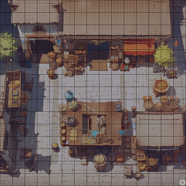 Grand Bazaar Trading Battlemap Night