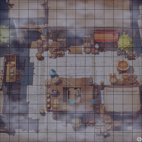 Grand Bazaar Trading Battlemap Night Mist