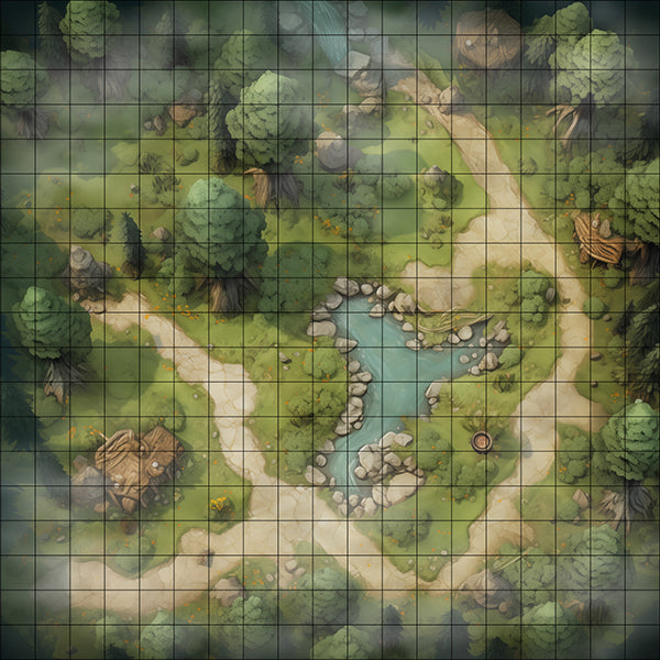 GreenGrin Forest Misty TTRPG Map