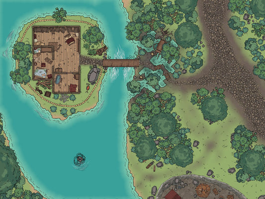 House on a River map by captain cartography