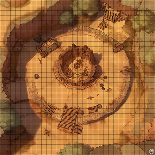 Lost Town Map Rthd Lost City Ruins Battlemap - TTRPG Map For D&D and Roll20 – Mistcharter Maps