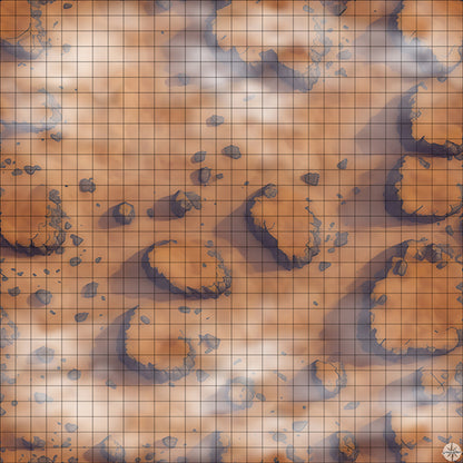 Desert Plateau with Clearing map with mist