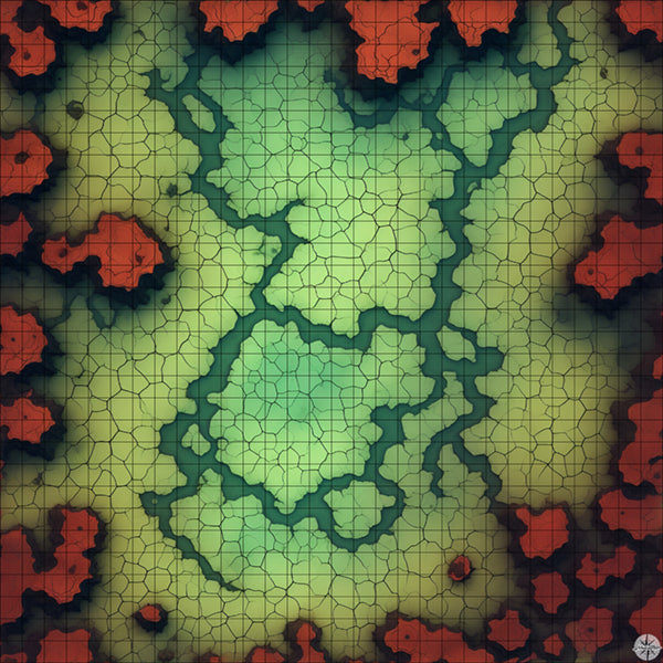 Cracked Desert with Small Blue River battle map