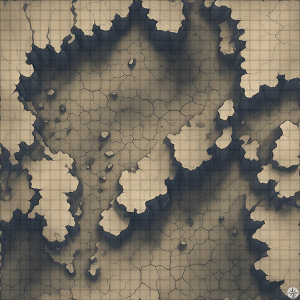 Cracked Grey Desert Cliffs battle map