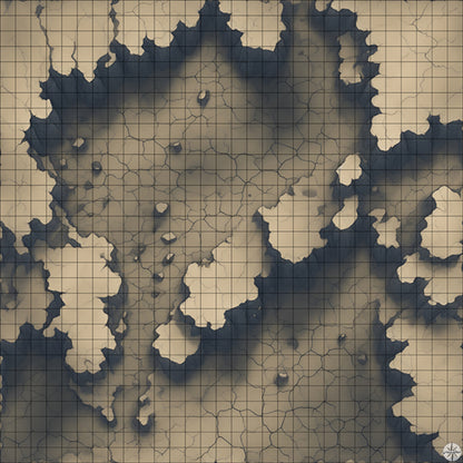 Cracked Grey Desert Cliffs battle map