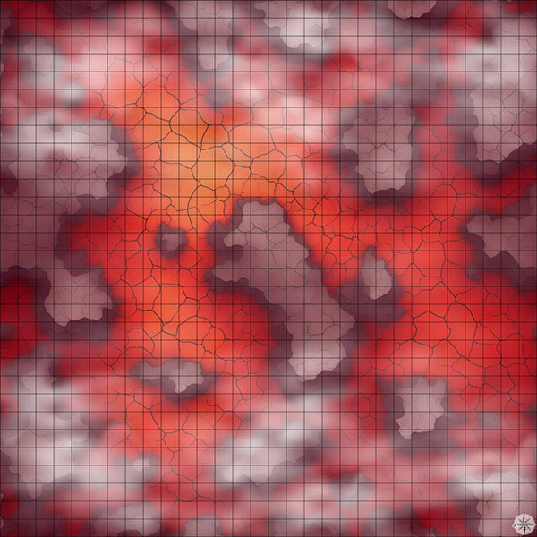 Cracked Red Desert with Cliffs map with mist