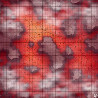 Cracked Red Desert with Cliffs map with mist