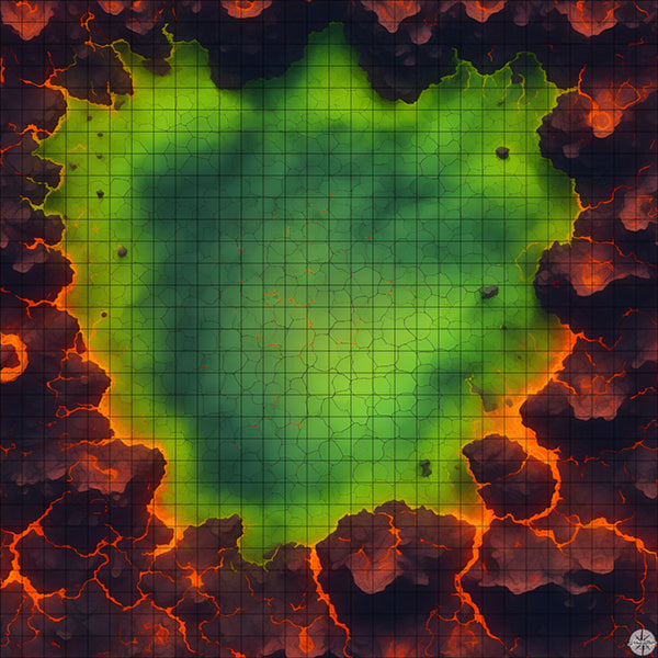 Acid Volcano Arena Battlemap - TTRPG Map For D&D and Roll20 ...