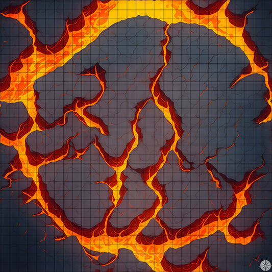 large cracked island arena in lava battle map