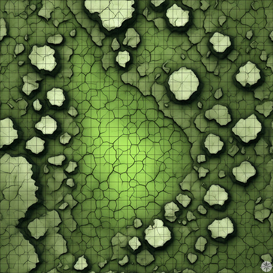 Cracked Green Desert with Cliffs battle map