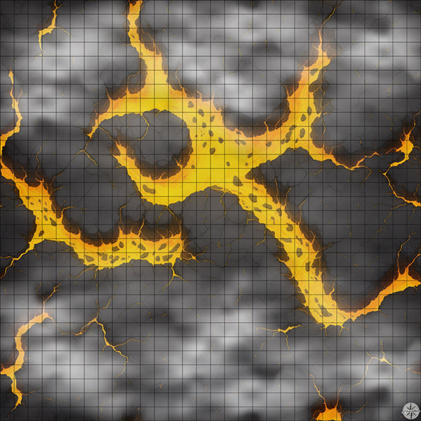 Flaming Yellow Lava Islands map with mist