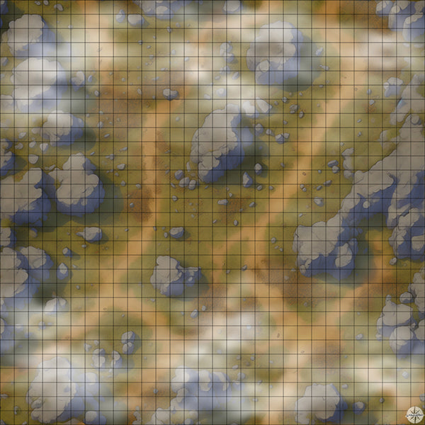 Autumn Hillside Rocky Clearing map with mist
