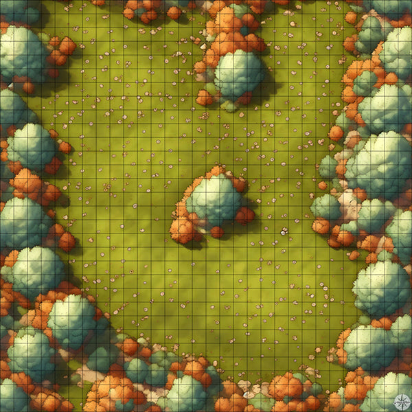 leafy autumn meadow clearing battle map