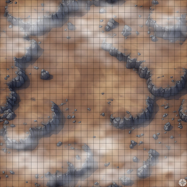 Desert Canyon Cliffs map with mist