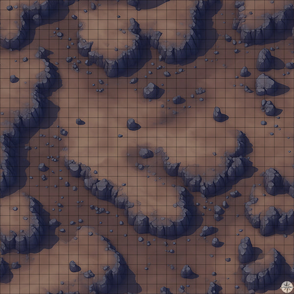 Desert Rocky Clearing map night time